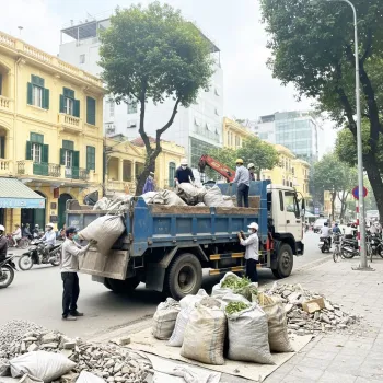Dịch vụ vận chuyển đất trạc, trạc thải, rác thải đóng bao tại phường Ba Đình, Hà Nội
