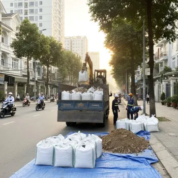 Dịch vụ vận chuyển đất trạc, trạc thải, rác thải đóng bao tại phường Cầu Giấy, Hà Nội