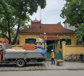 Dịch vụ giao gạch, cát, đá, xi măng đóng bao tận nhà tại phường Hồng Hà, Hà Nội