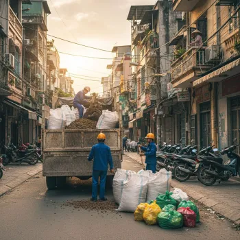 Dịch vụ vận chuyển đất trạc, trạc thải, rác thải đóng bao tại phường Kim Liên, Hà Nội