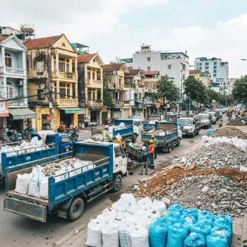 Dịch vụ vận chuyển đất trạc, trạc thải, rác thải đóng bao tại phường Phương Liệt, Hà Nội