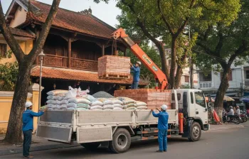 Dịch vụ giao gạch, cát, đá, xi măng đóng bao tận nhà tại phường Sơn Tây, Hà Nội