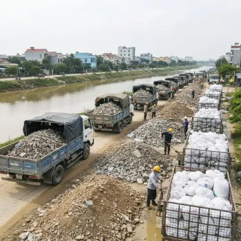Dịch vụ vận chuyển đất trạc, trạc thải, rác thải đóng bao tại phường Thanh Liệt, Hà Nội