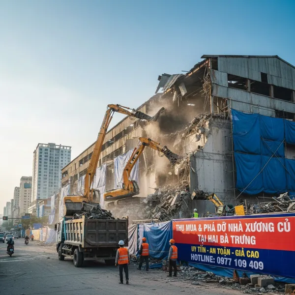 Thu Mua &amp; Phá Dỡ Nhà Xưởng Cũ Tại Hai Bà Trưng Giá Cao | Uy Tín 2026