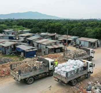 Dịch vụ vận chuyển đất trạc, trạc thải, rác thải đóng bao tại phường Thượng Cát, Hà Nội