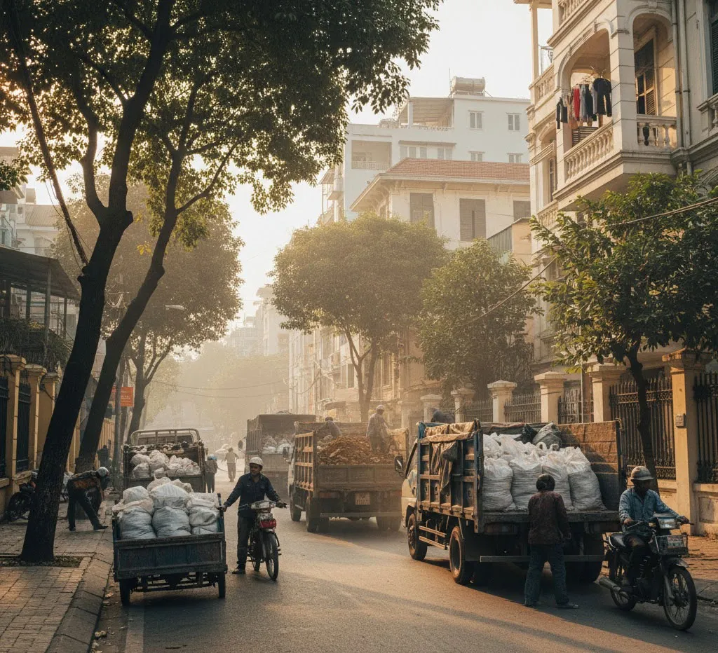 Xây Dựng Việt Linh nhận vận chuyển đất trạc, trạc thải, rác thải đóng bao trên toàn địa bàn phường Giảng Võ, Hà Nội.