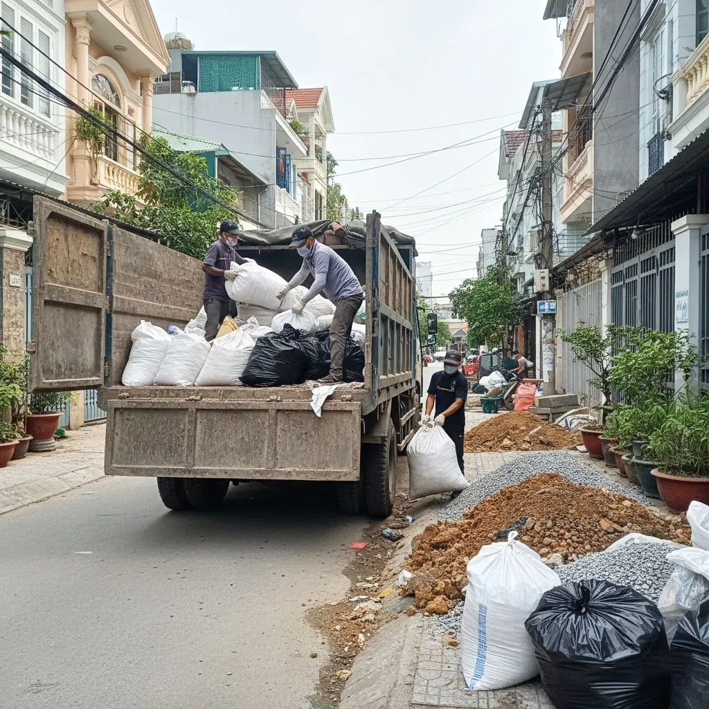 Nhận vận chuyển đất trạc, trạc thải, rác thải đóng bao tại phường Khương Đình, Hà Nội uy tín, nhanh chóng.