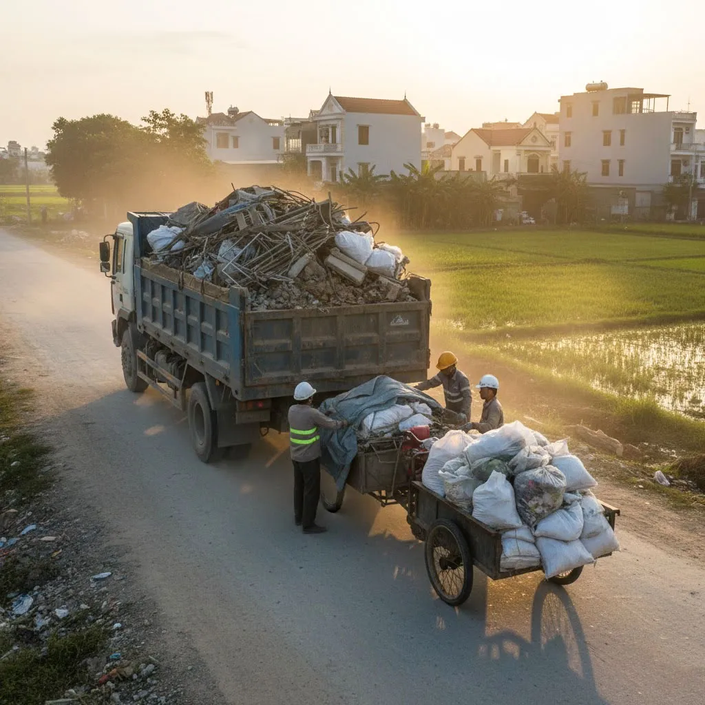 Toàn bộ đất trạc, trạc thải, rác thải được vận chuyển và xử lý đúng nơi quy định.