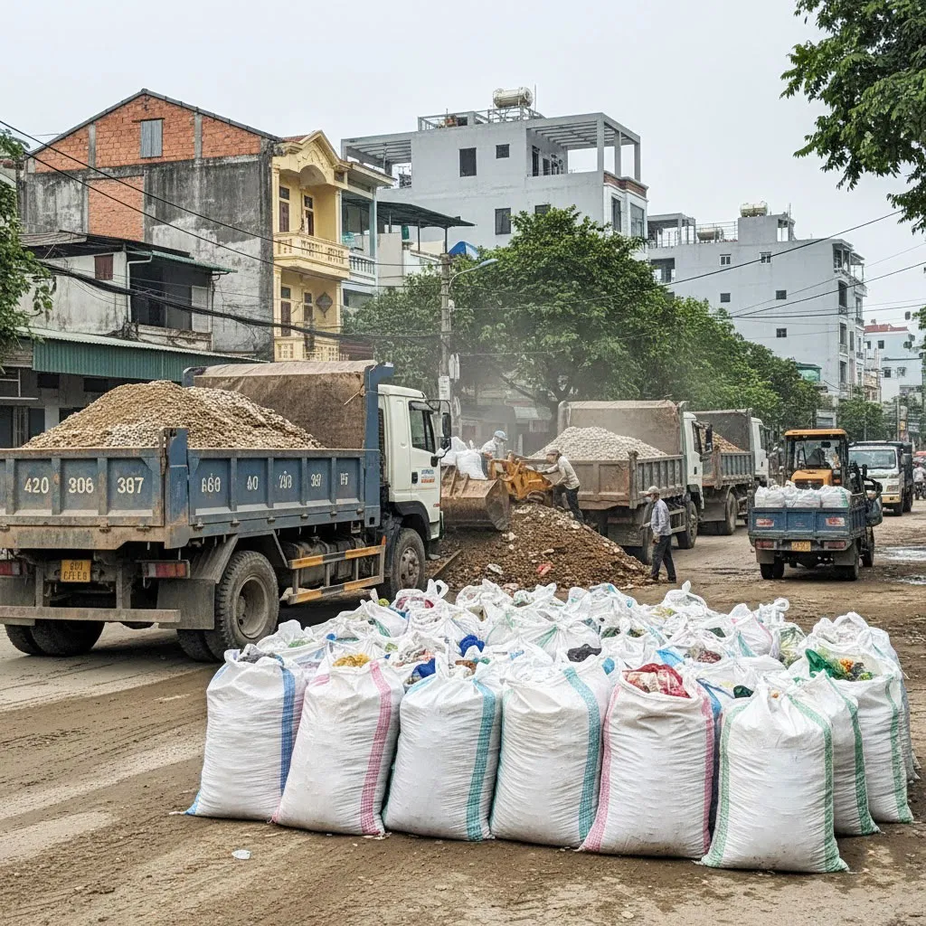 Nhận vận chuyển đất trạc, trạc thải, rác thải tại mọi địa điểm tại phường Phúc Lợi, Hà Nội.