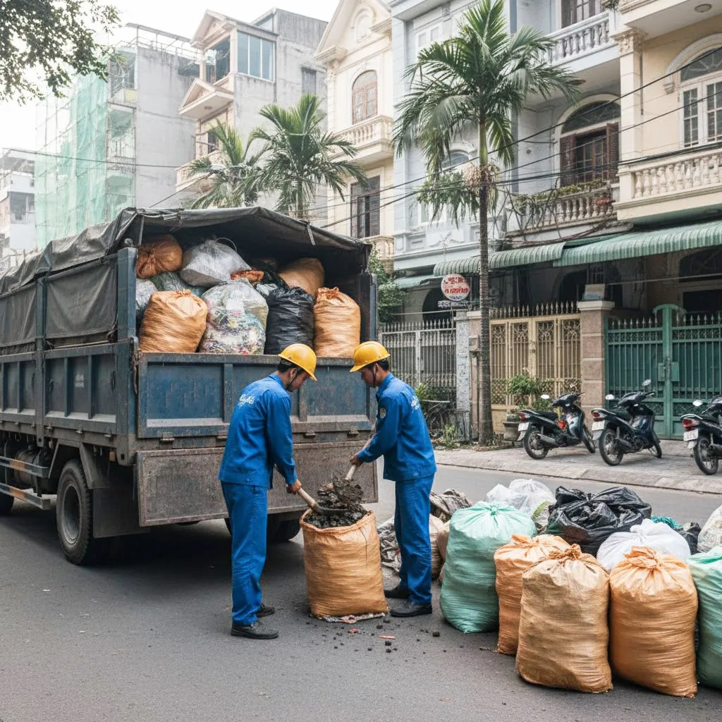 Xây Dựng Việt Linh nhận vận chuyển đất trạc, trạc thải, rác thải đóng bao tại mọi địa điểm tại phường Vĩnh Hưng