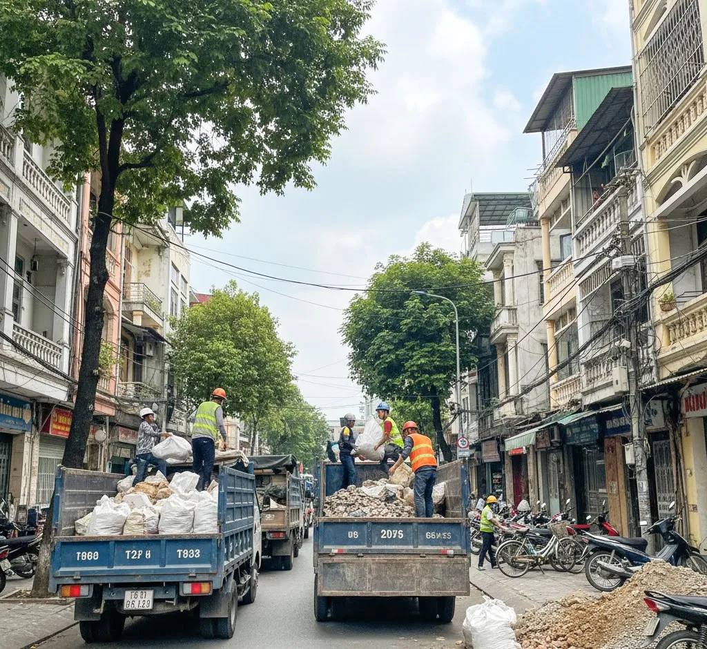 Xây Dựng Việt Linh nhận vận chuyển trạc thải, rác thải xây dựng theo đúng quy chuẩn, không ảnh hưởng đến môi trường xung quanh.