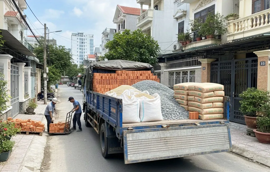 Giao vật liệu xây dựng tận nơi, nhanh, chuẩn, giá rẻ ngay tại Đông Ngạc.