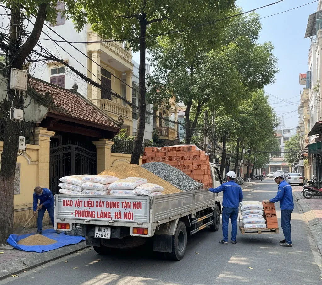 Giao tận chân công trình, kể cả trong ngõ nhỏ, ngách hẹp tại phường Láng.
