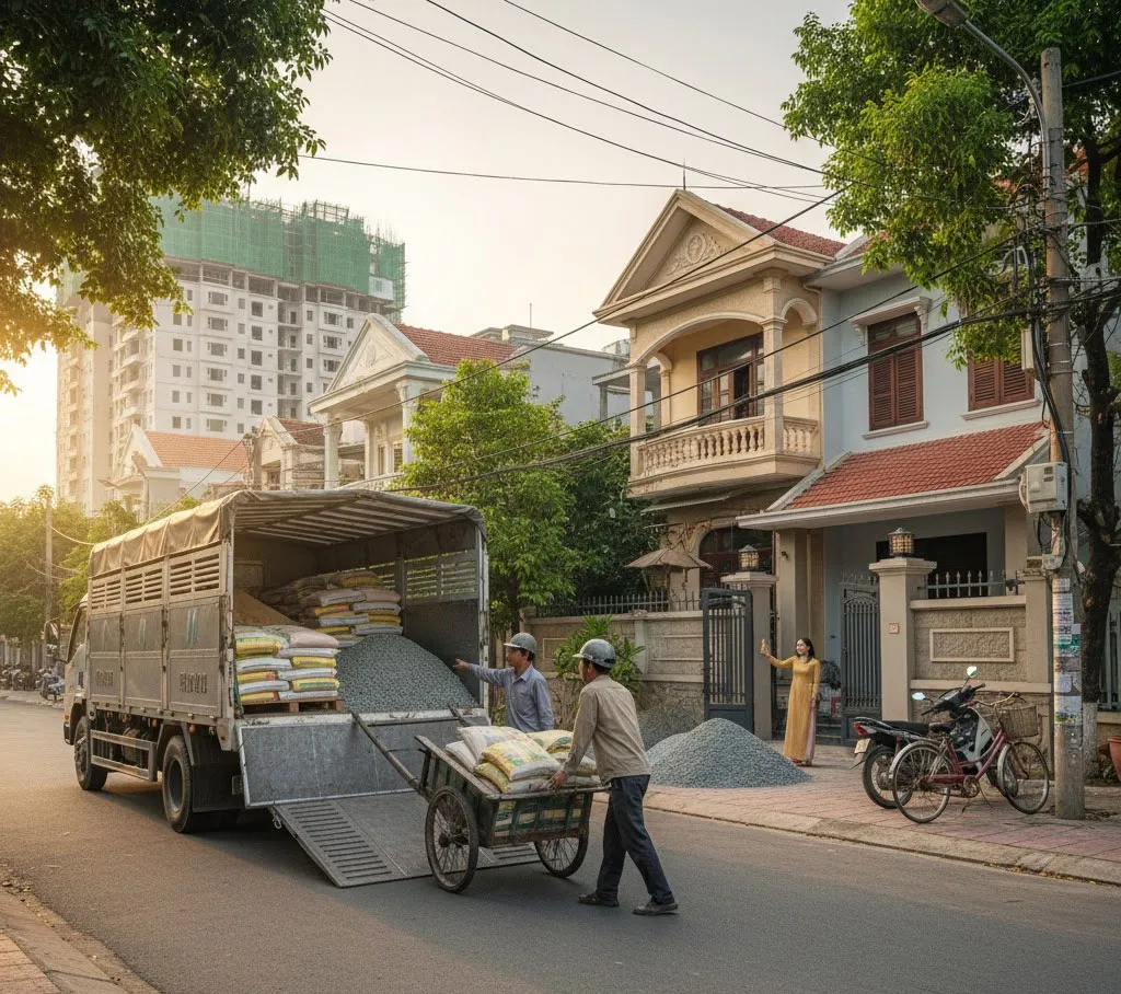 Giao vật liệu xây dựng tận nhà tại Từ Liêm, cam kết nhanh giúp bạn tiết kiệm tối đa thời gian, công sức.