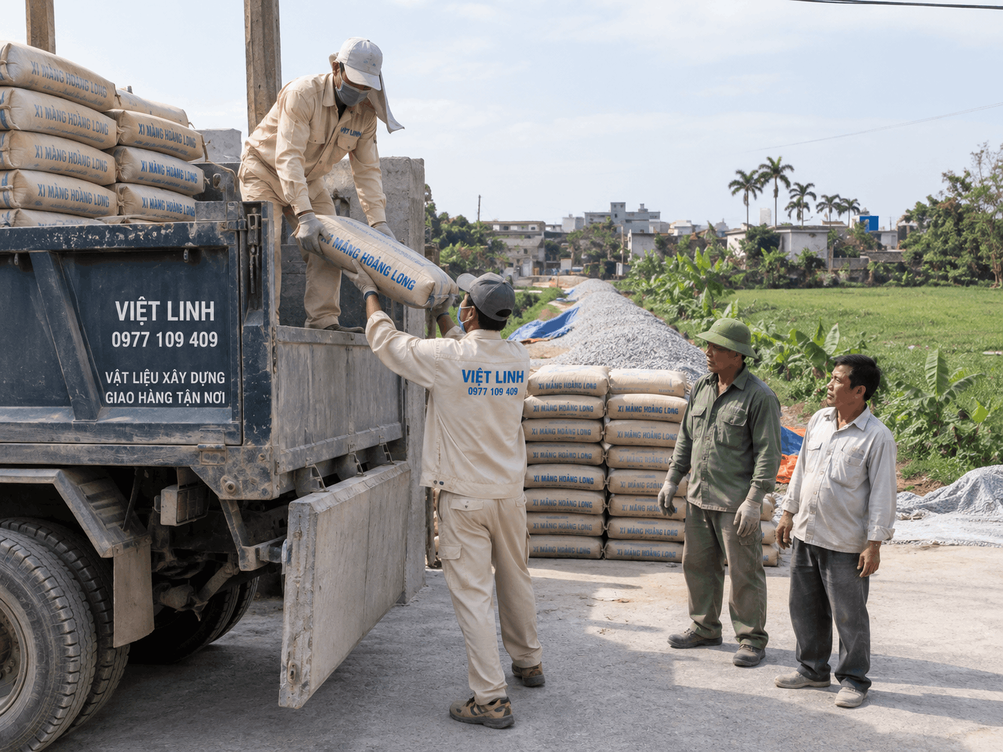 Giao xi măng tại Giảng võ
