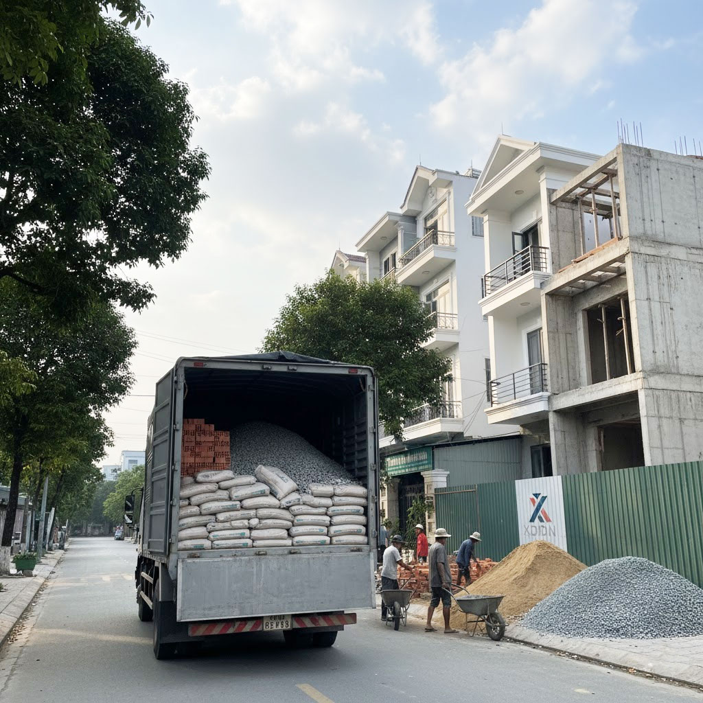 Dịch vụ giao gạch, cát, đá, xi măng đóng bao tận nhà tại phường Định Công, Hà Nội