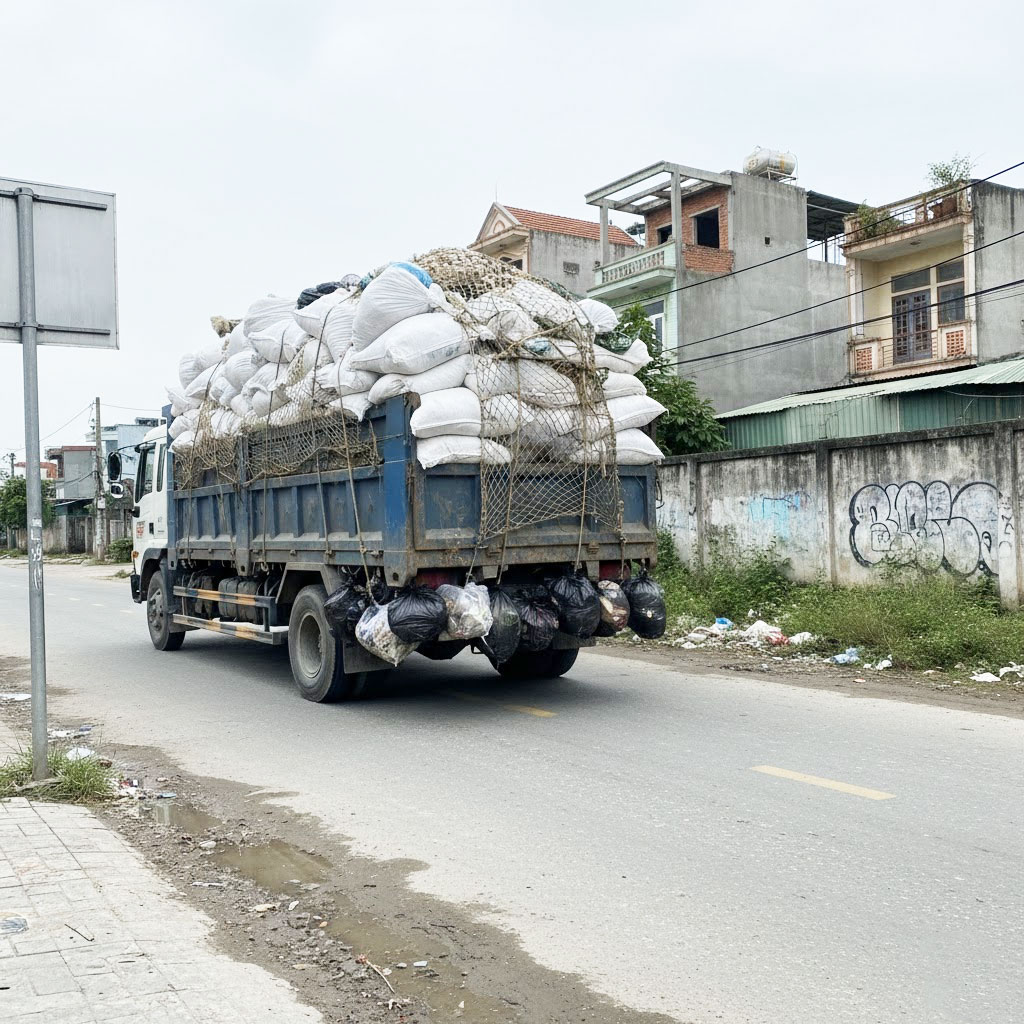 Dịch vụ vận chuyển đất trạc, trạc thải, rác thải đóng bao tại phường Long Biên, Hà Nội
