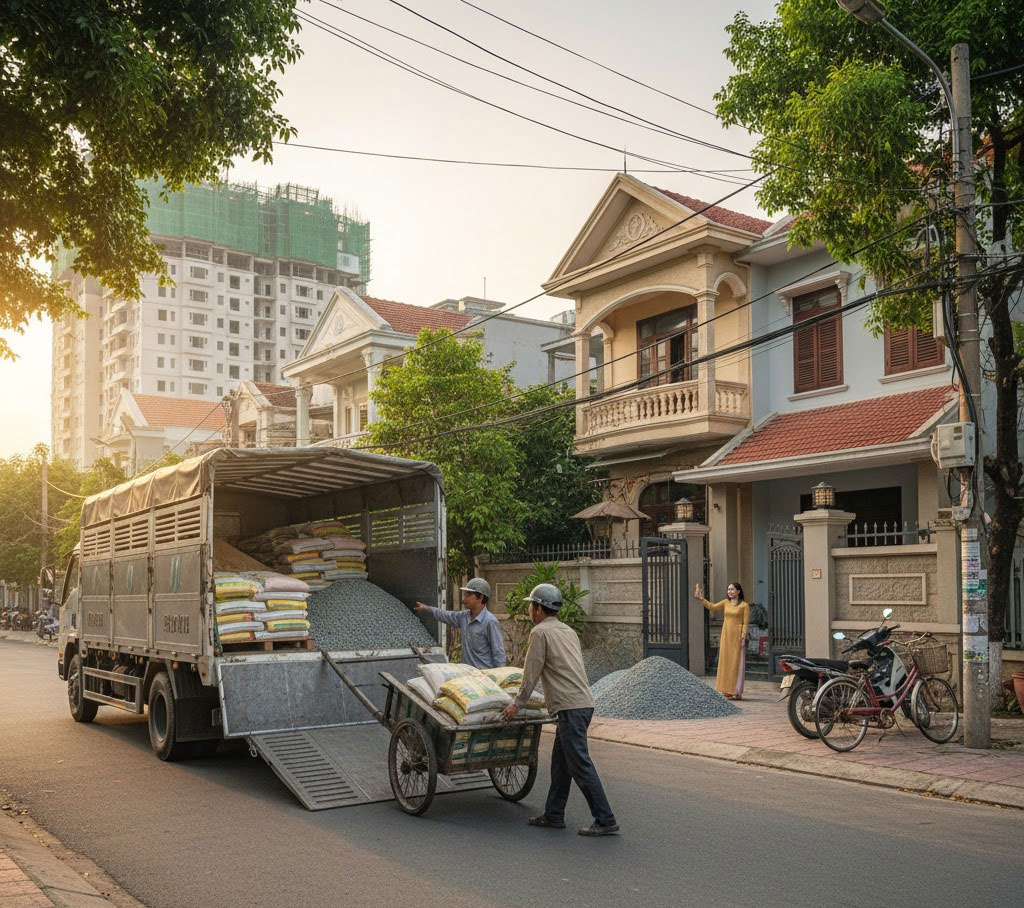 Dịch vụ giao gạch, cát, đá, xi măng đóng bao tận nhà tại phường Từ Liêm, Hà Nội