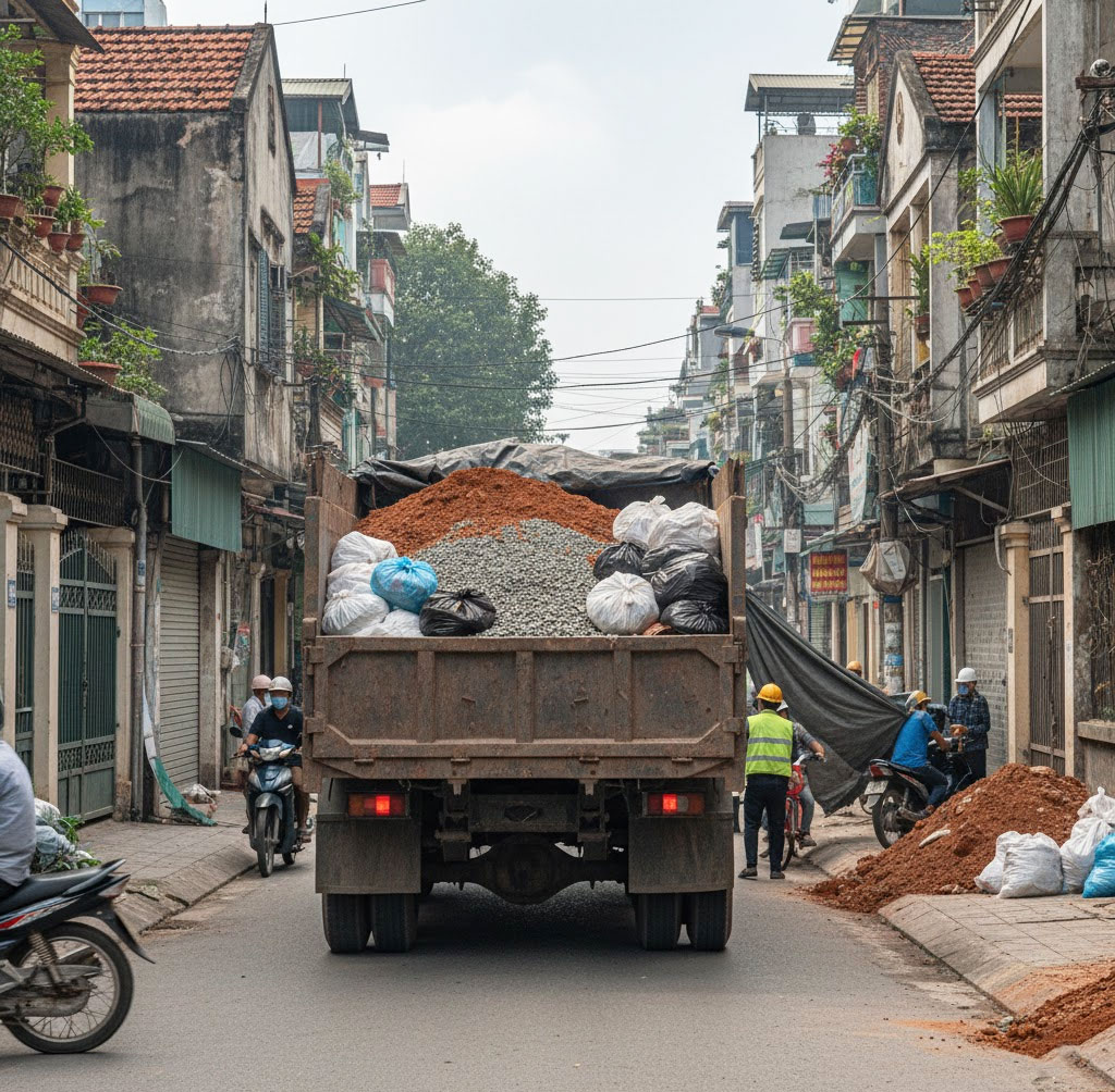 Dịch vụ vận chuyển đất trạc, trạc thải, rác thải đóng bao tại phường Từ Liêm, Hà Nội