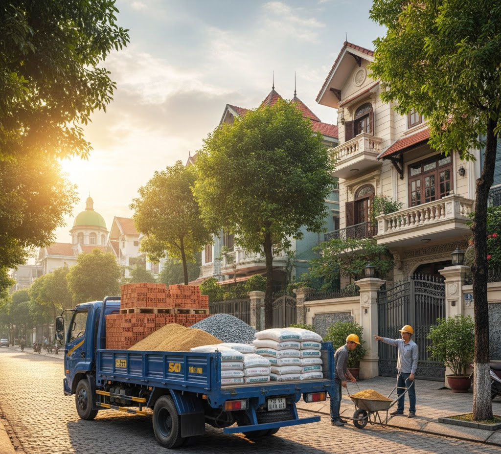 Dịch vụ giao gạch, cát, đá, xi măng đóng bao tận nhà tại phường Tùng Thiện, Hà Nội