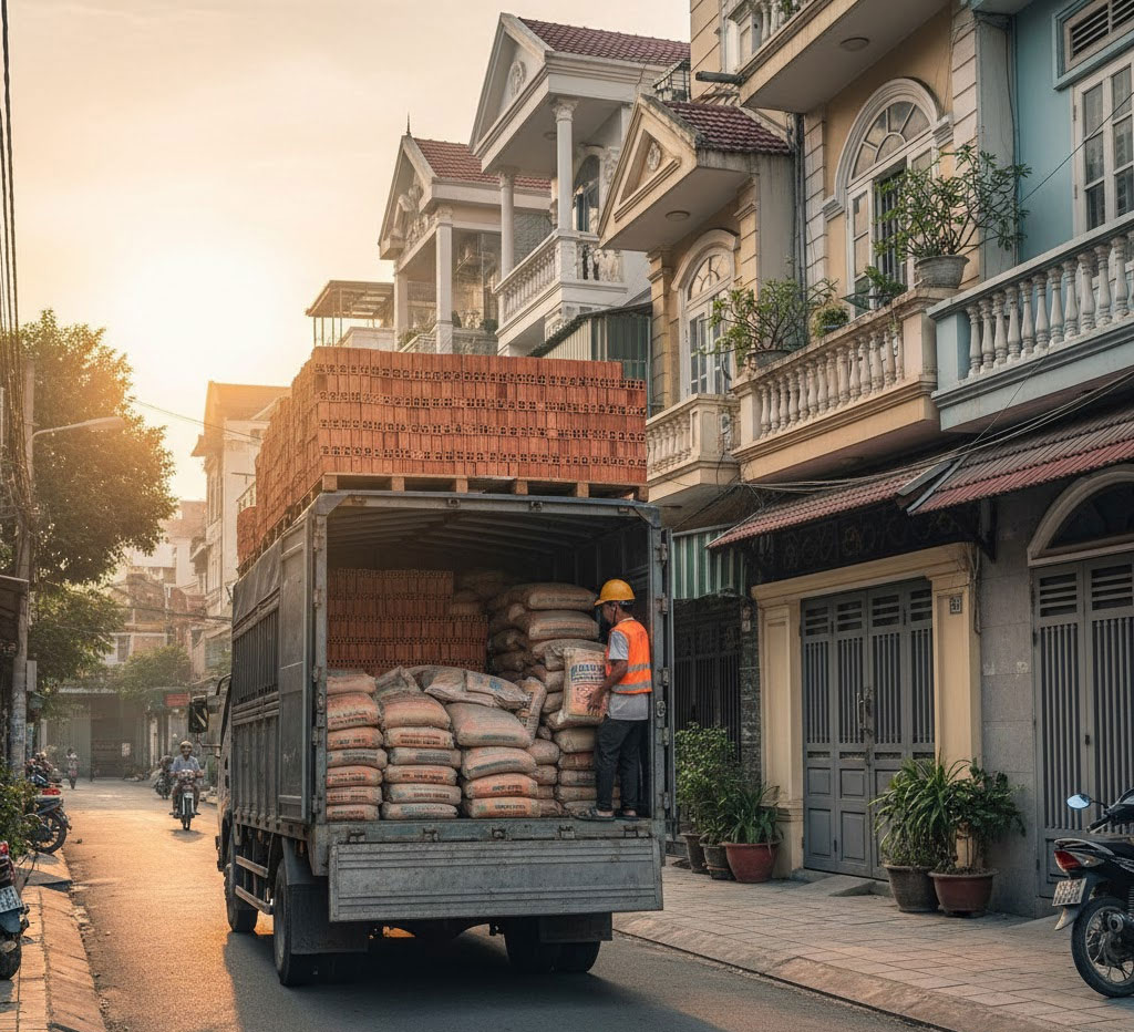 Dịch vụ giao gạch, cát, đá, xi măng đóng bao tận nhà tại phường Tương Mai, Hà Nội