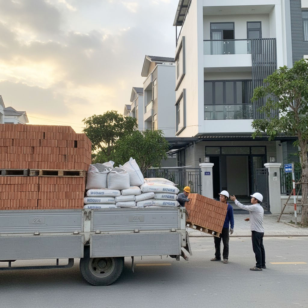 Dịch vụ giao gạch, cát, đá, xi măng đóng bao tận nhà tại phường Xuân Phương, Hà Nội